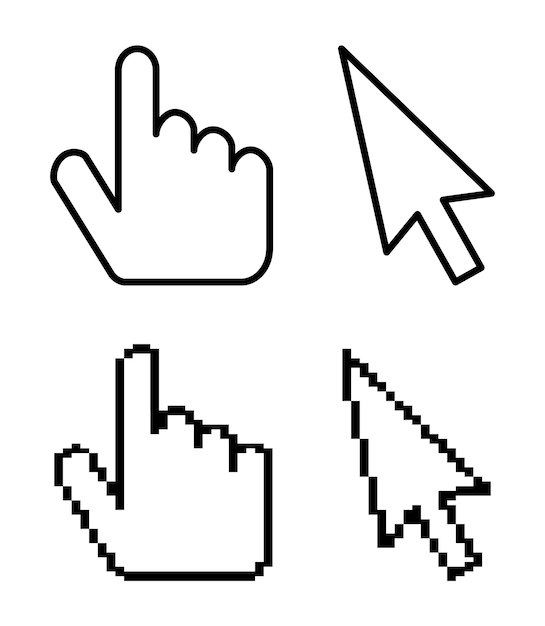 Vector mouse cursor icons isolated