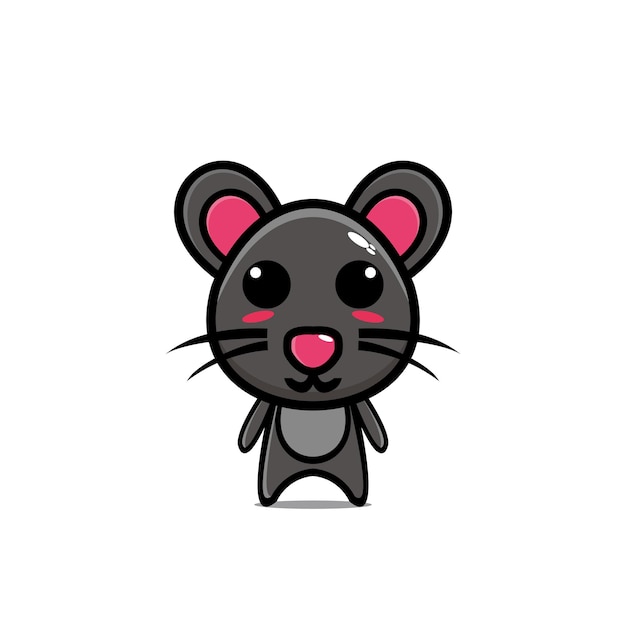 Mouse cute cartoon character design mascot graphic