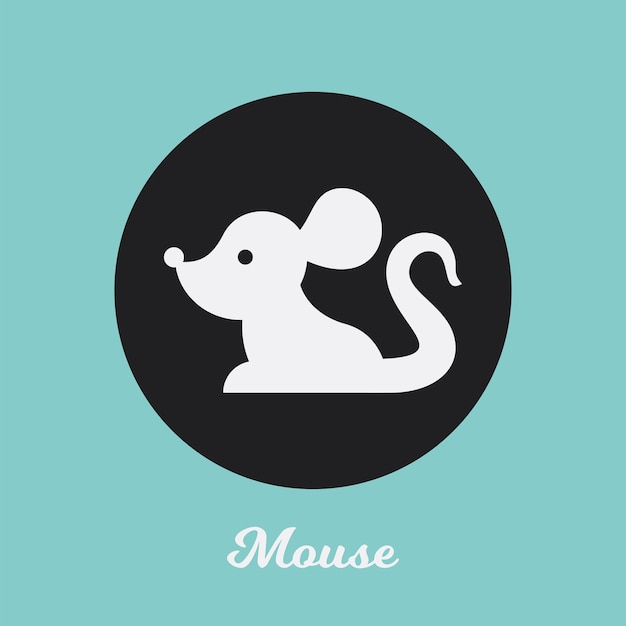 Mouse flat icon design, logo symbol element