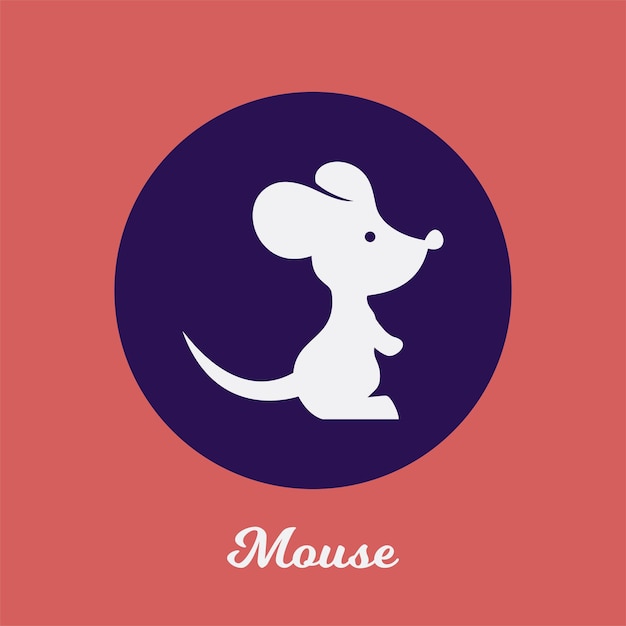 Mouse flat icon design, logo symbol element