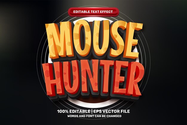 Mouse hunter fumetto fumetto gioco avventura 3d testo modificabile effetto stile