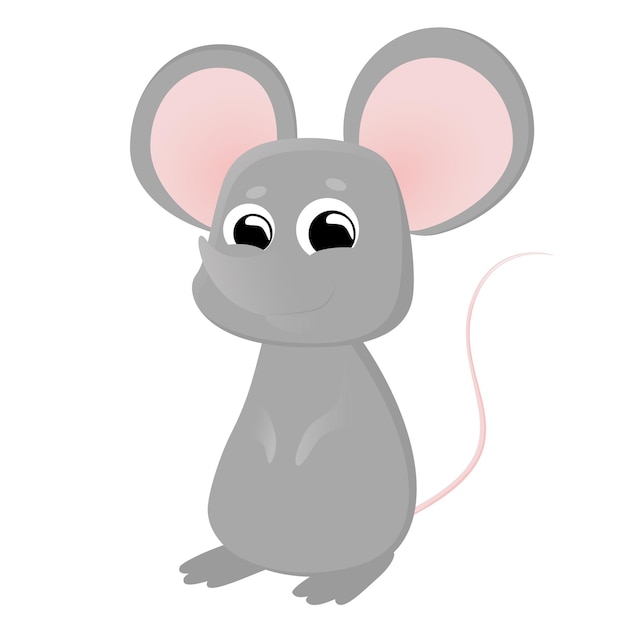 Premium Vector | Mouse litle gray character child