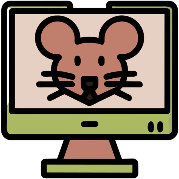 Vector mouse live icon colored outline