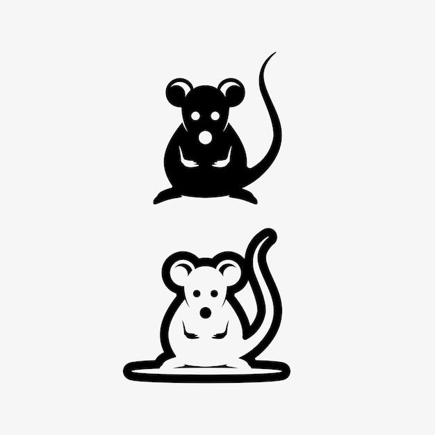 Mouse logo and animal vector design illustration