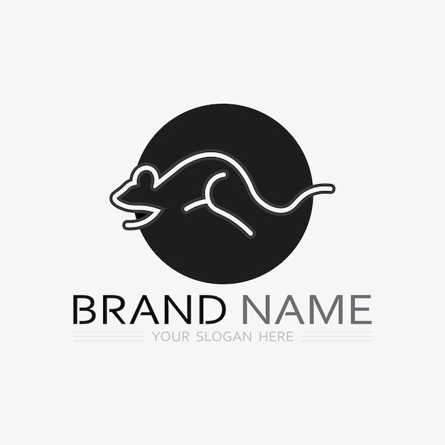 Mouse logo and animal vector design illustration