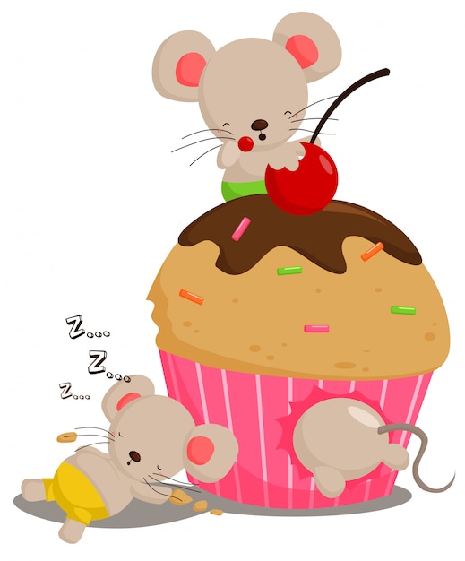 Mouse love cupcake