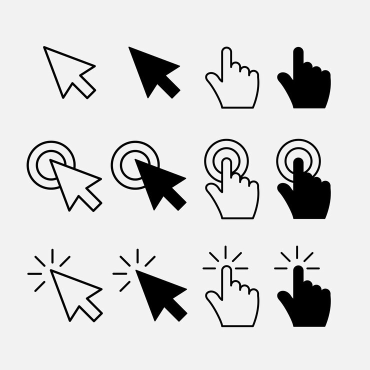 Vector mouse pointer variation vector