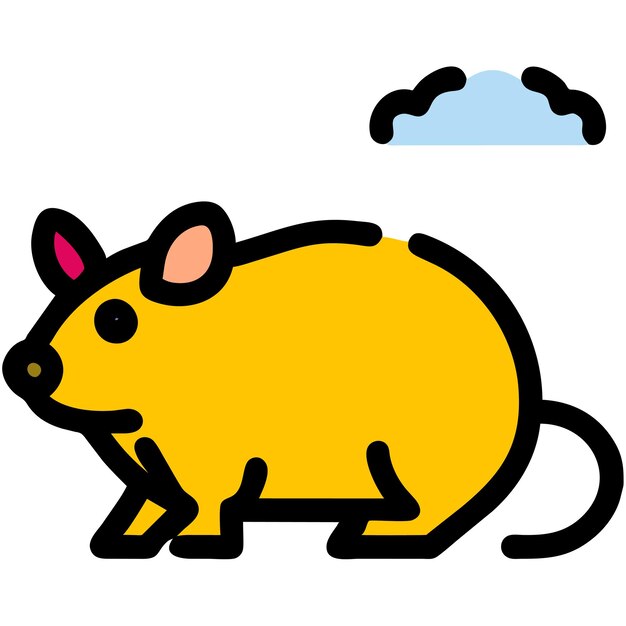 Vector mouse rat mammal varmint hand drawn cartoon sticker icon concept isolated illustration