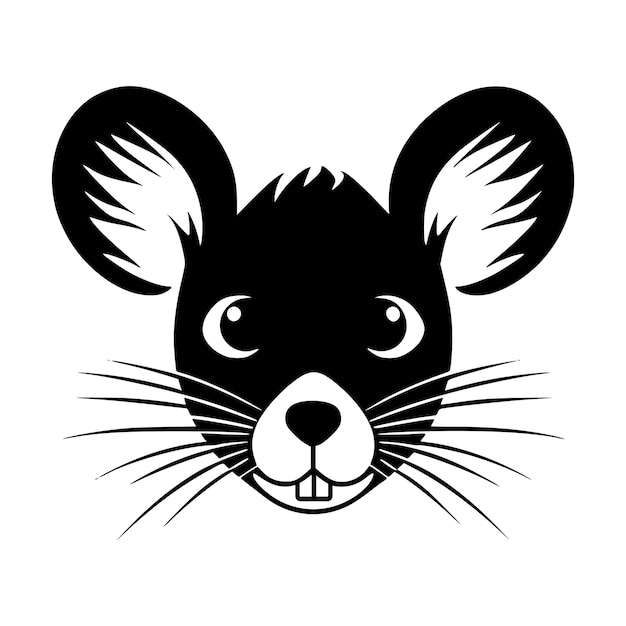 Vector mouse rat rodent mammal animal silhouette for logo