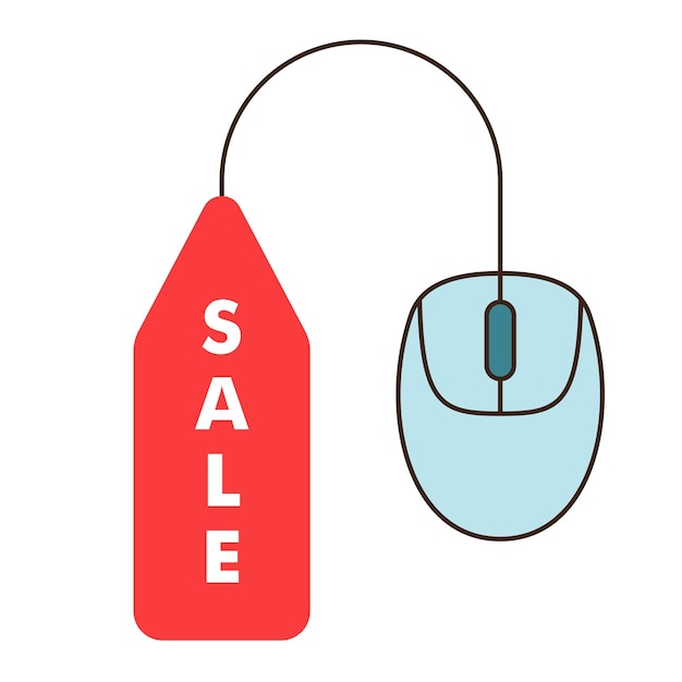 Vector mouse and sale hang tag