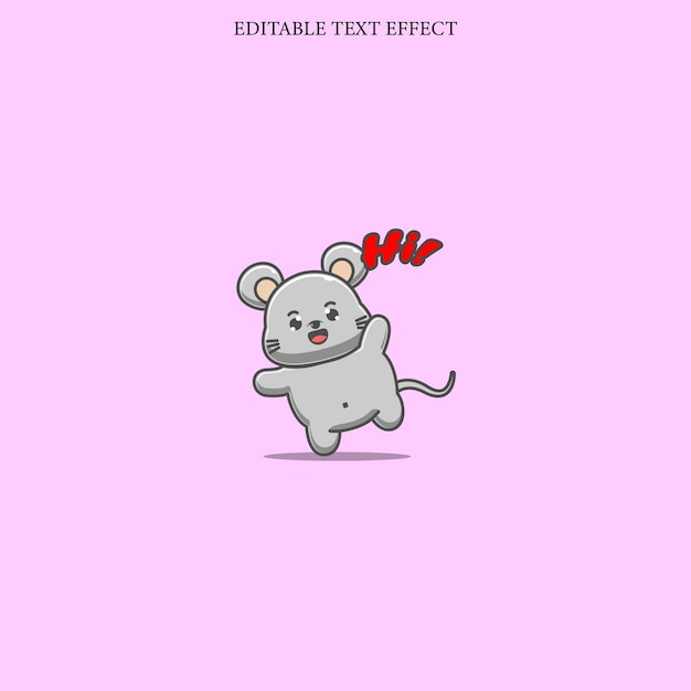 Mouse say hi with red text style effect