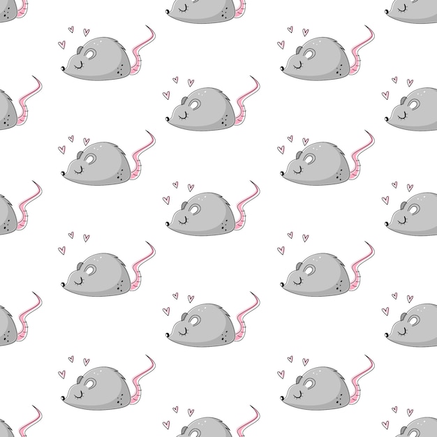 Vector mouse seamless pattern