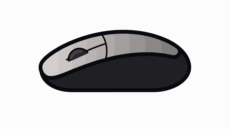 Vector a mouse with a gray nose and a white background