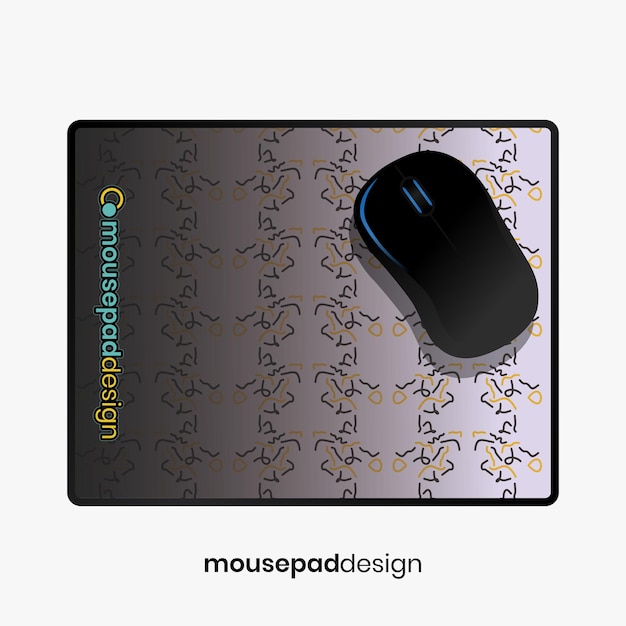 Vettore un mousepad con un mouse su di esso e un mouse sullo schermo