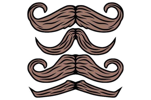 Vector moustache day icon 31