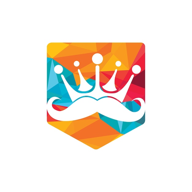 Moustache king vector logo ontwerp