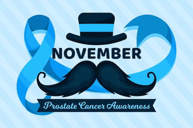 Vector moustache symbol prostate cancer awareness in flat design