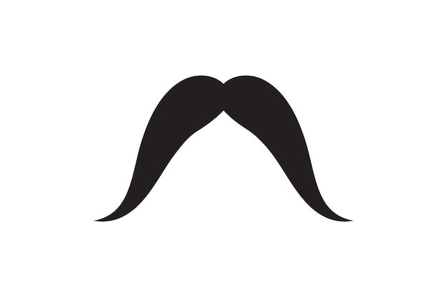 Moustache vector icon Black retro style mustache Shave barber vintage man face