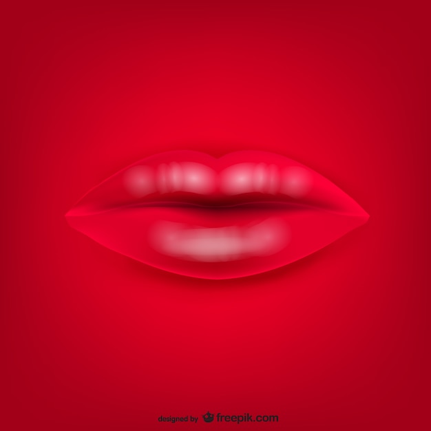 Vector mouth closed red background