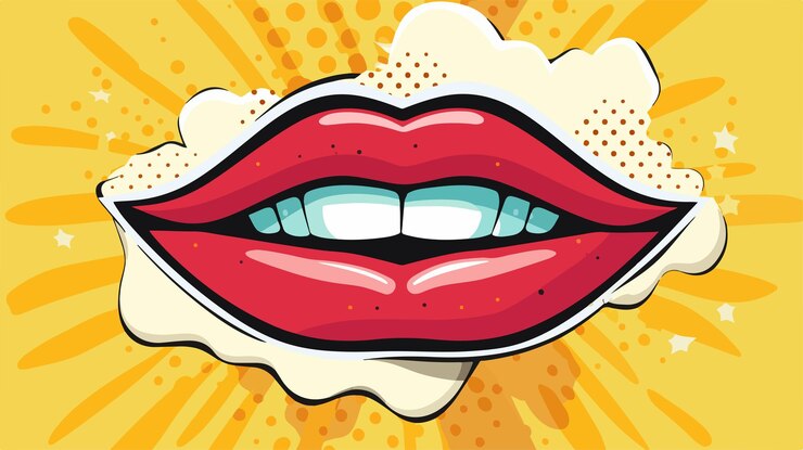 Vector mouth design over dotted background vector illustration