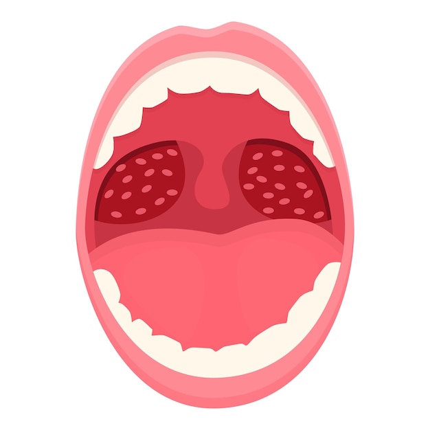 Vector mouth infection icon cartoon vector hygiene inflammation medical cancer