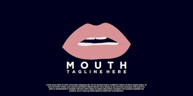 Mouth lips logo design with creative unique style Premium Vector part 1