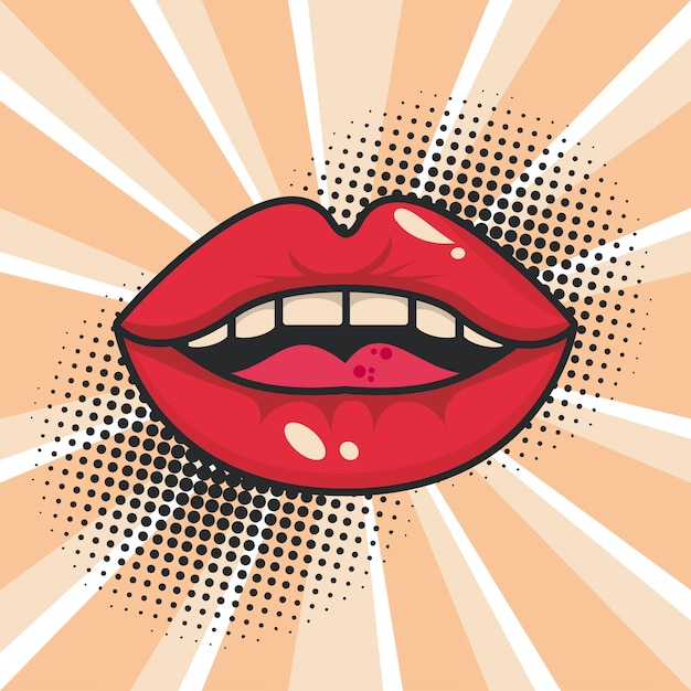 Mouth pop art poster