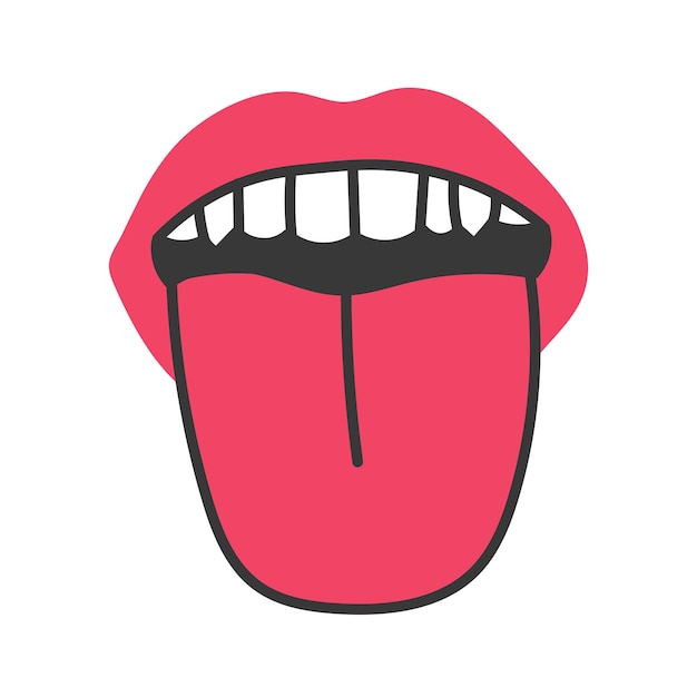 口を示す 舌を手で描いたベクトルイラスト