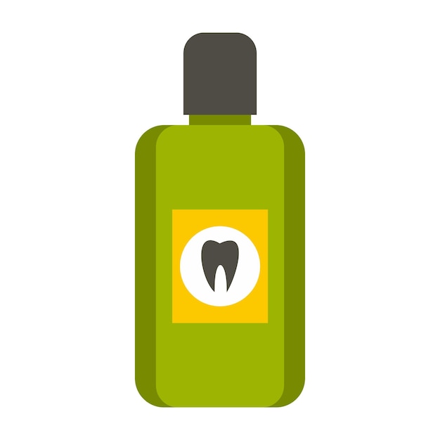 Mouthwash icon in flat style isolated on white background Dental care symbol