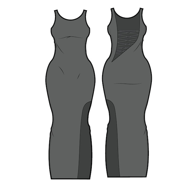 Mouwloze bodycon maxi-jurk