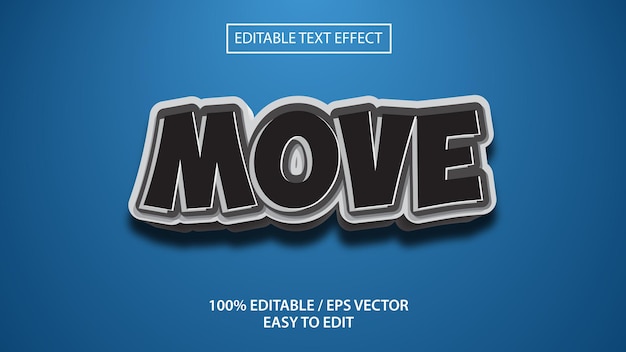 Move 3D text effect eps Premium VectorxA