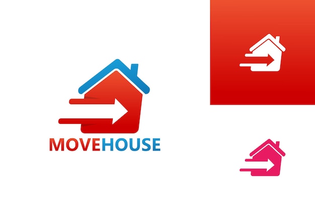 Вектор дизайна шаблона логотипа move house, эмблема, концепция дизайна, креативный символ, значок