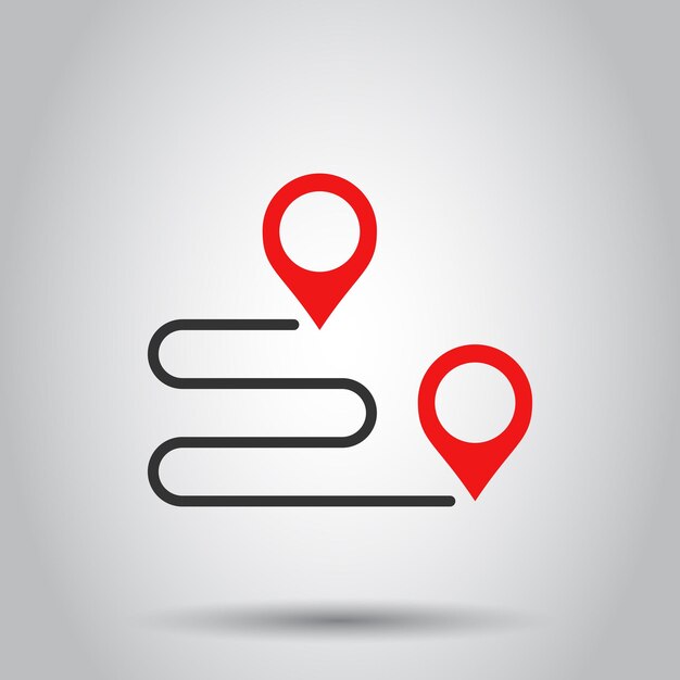 Move location icon in flat style Pin gps vector illustration on isolated background Navigation business concept