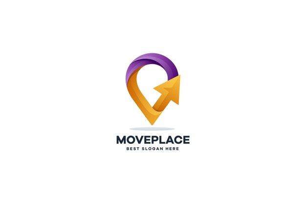 Move Place Arrow Gradient Logo Template