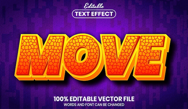 Move text, font style editable text effect