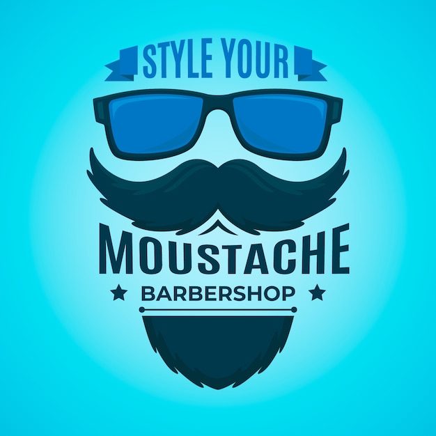 Movember concept in flat design