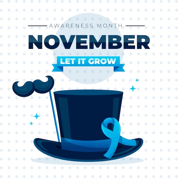 평면 디자인의 Movember 개념