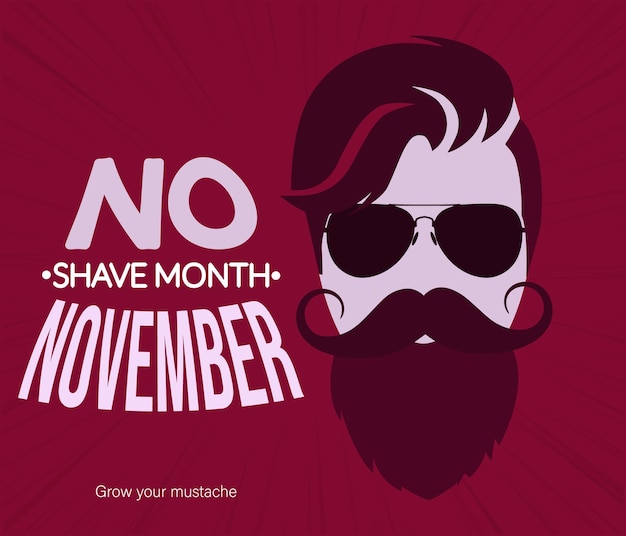 Movember-concept met belettering. november niet scheren.