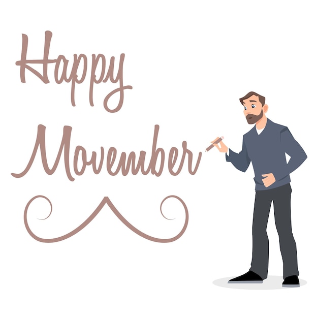 Movember Men's Health Awareness Month vectorillustratie achtergrondafbeelding