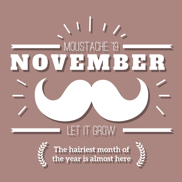 Вектор movember ретро эмблема