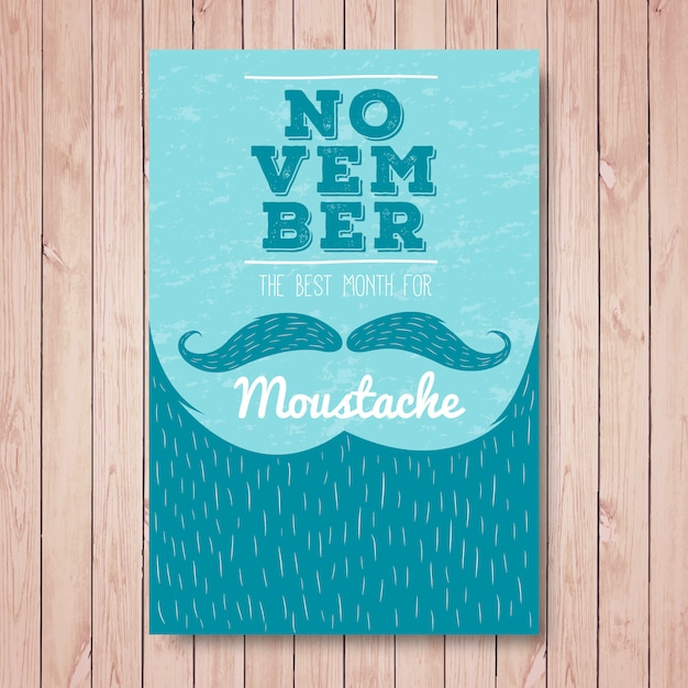 Movember vintage baard brochure met de hand getekende lijnen