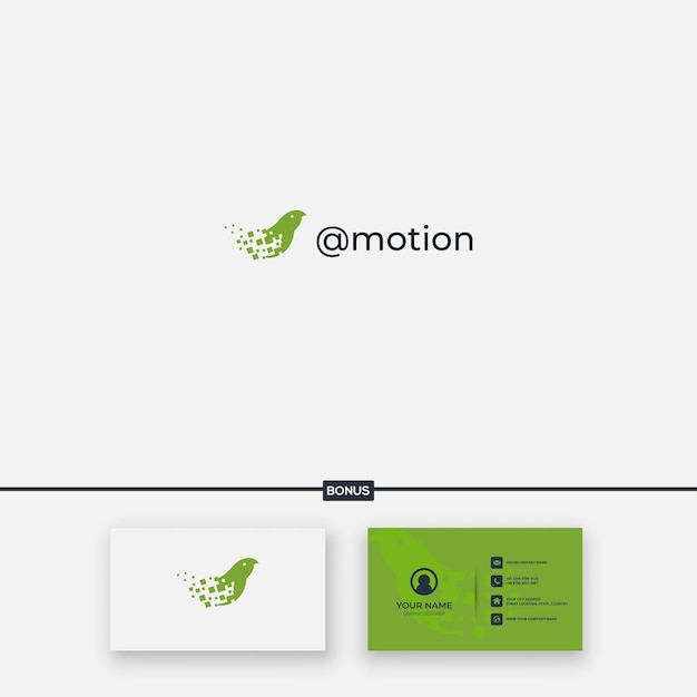 Movement abstract motion logo bird digital