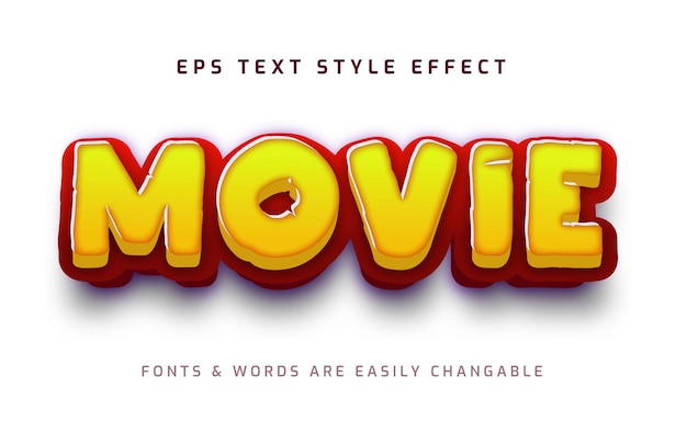 Movie 3d editable text effect style