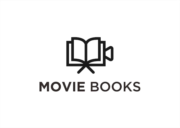 Векторная иллюстрация дизайна логотипа книги кино