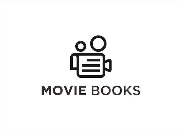 Illustrazione di vettore di progettazione di logo del libro di film