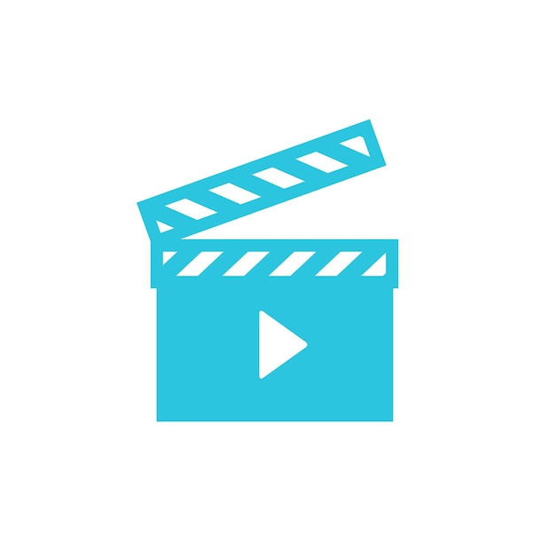 movie camera action icon isolated on white background from blue icon set