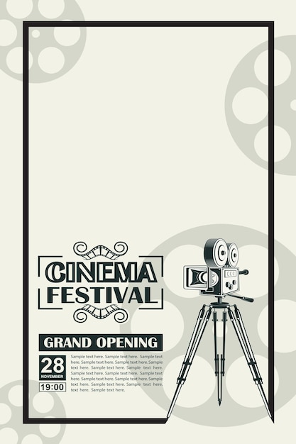 Vector movie camera poster