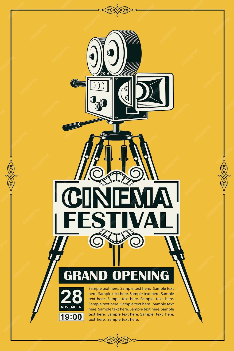 Premium Vector | Movie camera poster
