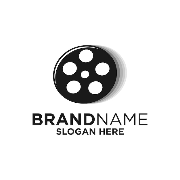 Movie camera roll cinema logo design template inspiration vector illustration