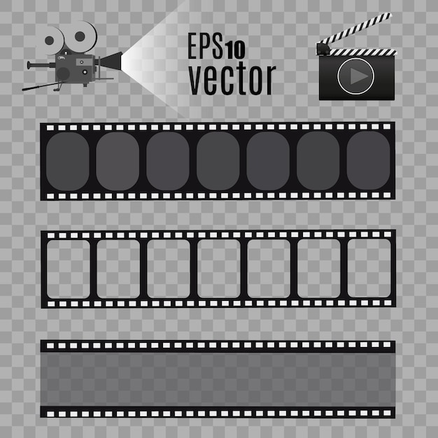Cinepresa, illustrazione vettoriale. installato su uno sfondo trasparente.attrezzature cinematografiche.